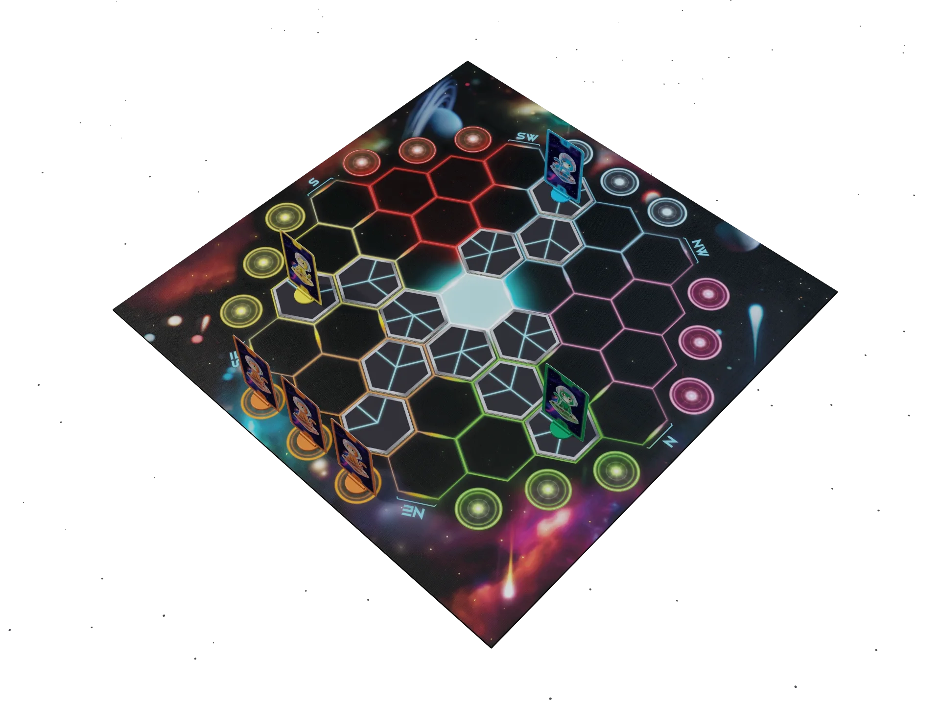 Animated Catastrotree movement showing cats hopping along connected Space Tiles