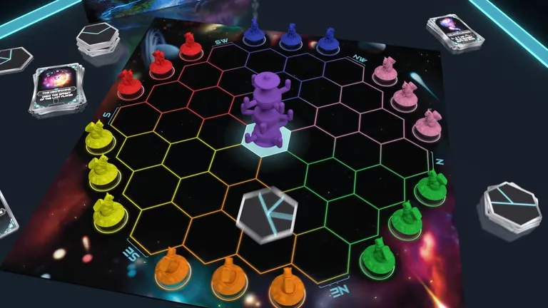 3D Cat-o-nauts build and follow connected Space Tiles around the Eternal Cat Tree.